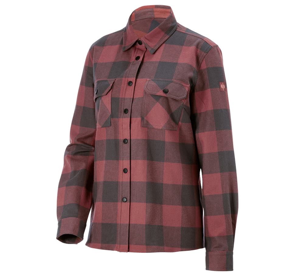 Topics: Check shirt e.s.iconic, ladies' + oxidred/carbongrey