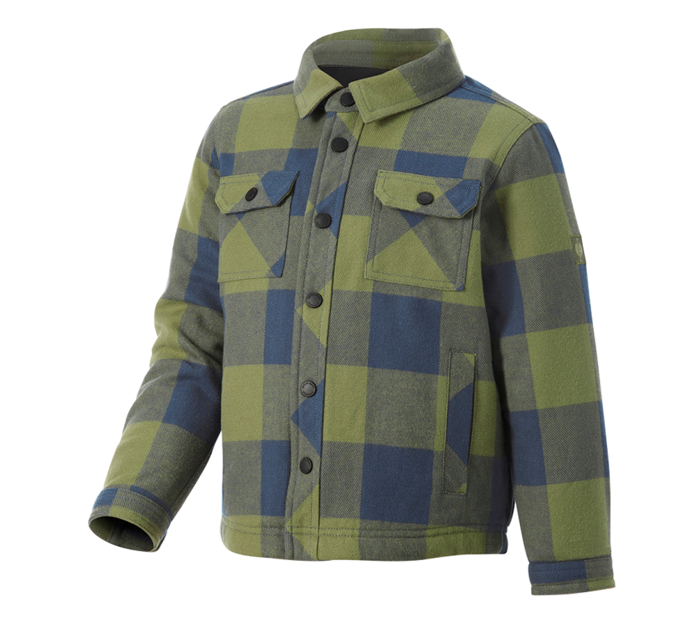 Clothing: Allseason check shirt e.s.iconic, children's + mountaingreen/oxidblue