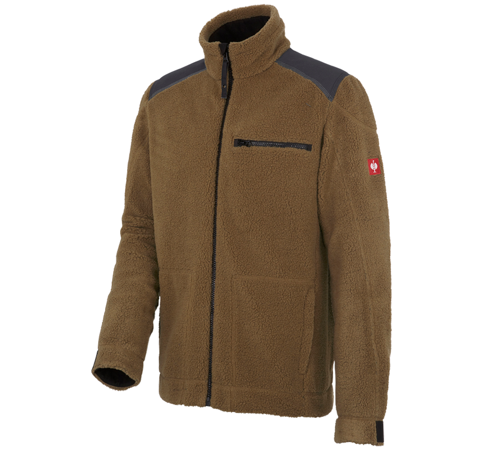 Work Jackets: Faux fur jacket e.s.roughtough  + walnut