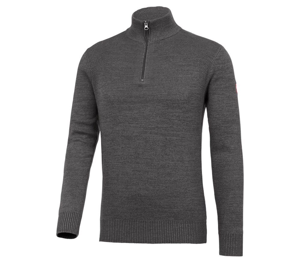 Shirts, Pullover & more: e.s. Knitted troyer + titanium melange