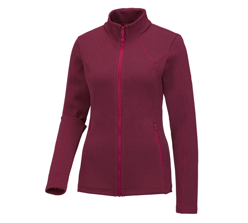 Topics: e.s. Functional sweat jacket melange, ladies' + berry melange