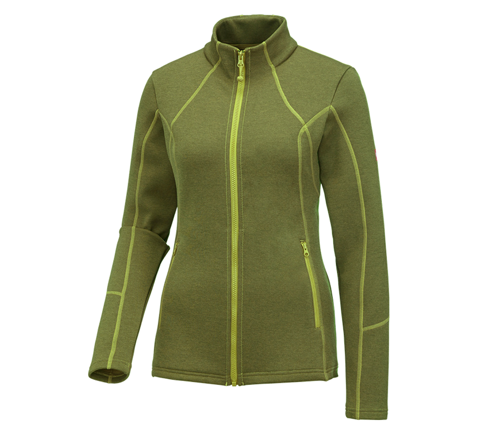 T-Shirts, Pullover & Skjorter: e.s. funktions-sweatjakke melange, damer + majgrøn melange