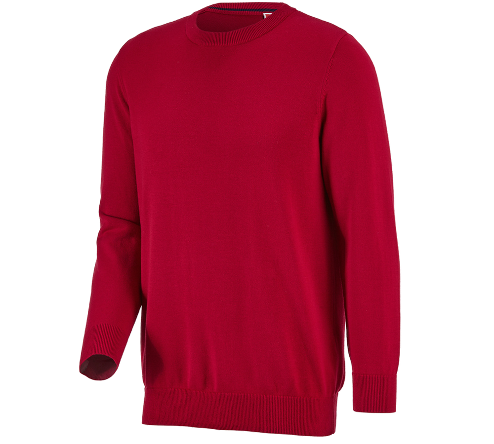 T-Shirts, Pullover & Skjorter: e.s. strikpullover, rund hals + rød