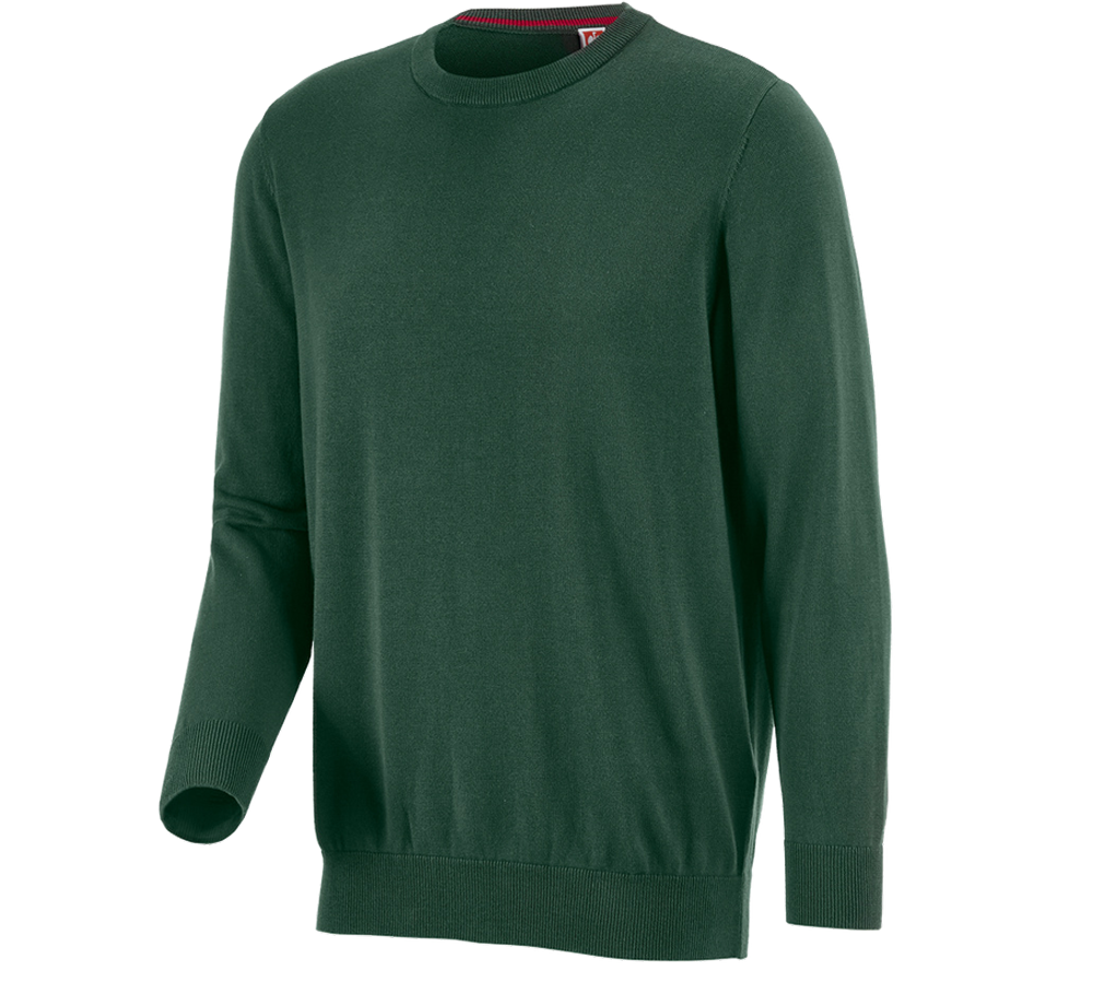 Shirts, Pullover & more: e.s. Knitted pullover, round neck + green