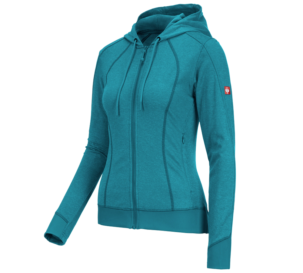 Shirts, Pullover & more: e.s. Functional hooded jacket stripe, ladies' + ocean