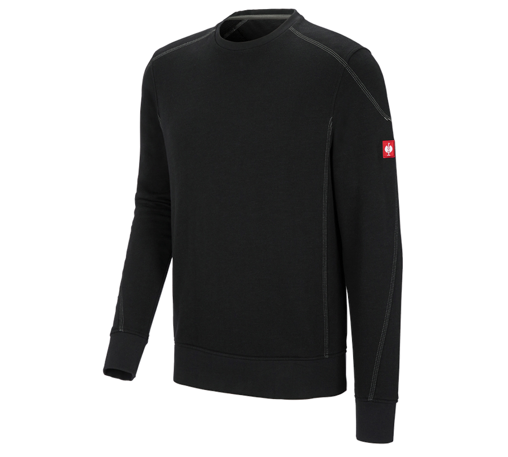 Shirts, Pullover & more: Sweatshirt cotton slub e.s.roughtough + black