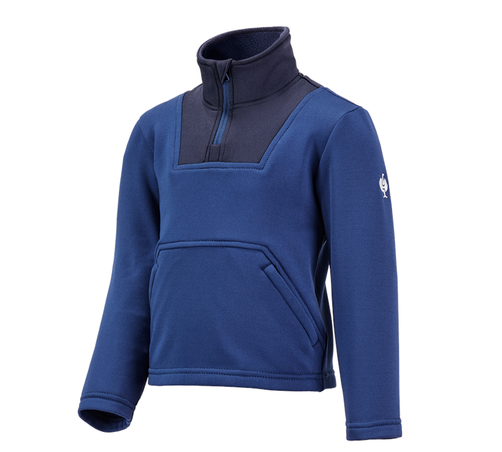 Shirts, Pullover & more: Funct.Troyer thermo stretch e.s.concrete child. + alkaliblue/deepblue