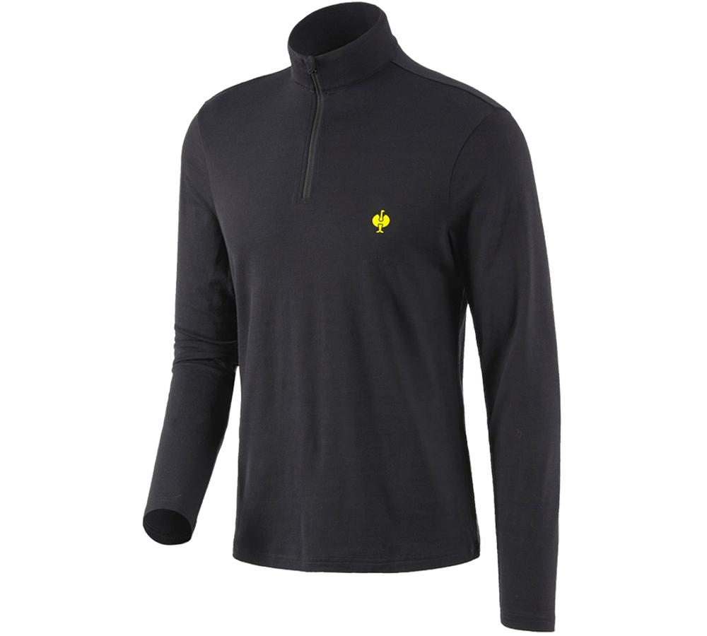 T-Shirts, Pullover & Skjorter: Trøje Merino e.s.trail + sort/syregul