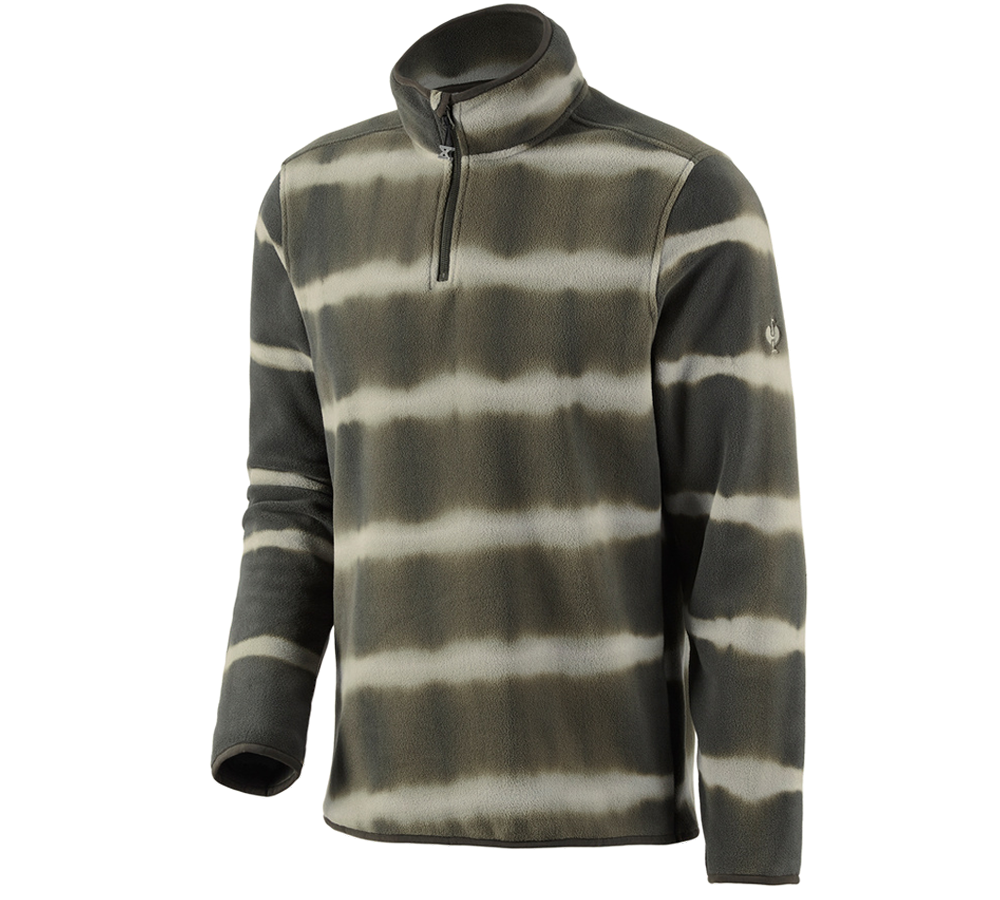 Beklædning: Fleecetrøje tie-dye e.s.motion ten + camouflagegrøn/mosegrøn