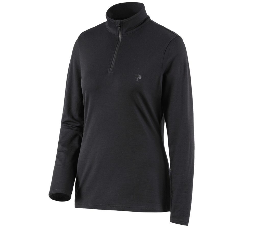 T-Shirts, Pullover & Skjorter: Trøje Merino e.s.trail, damer + sort