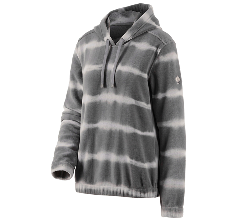 T-Shirts, Pullover & Skjorter: Fleece Hoody tie-dye e.s.motion ten, damer + granit/opalgrå