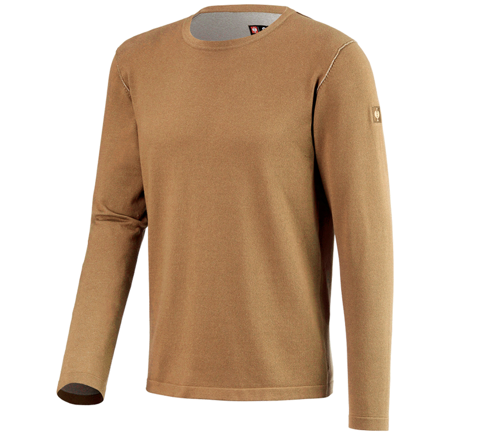 T-Shirts, Pullover & Skjorter: Strikpullover e.s.iconic + mandelbrun