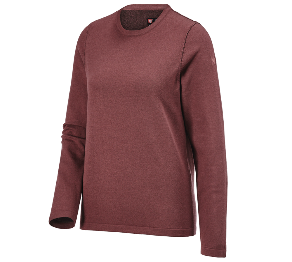 Clothing: Knitted pullover e.s.iconic, ladies' + oxidred