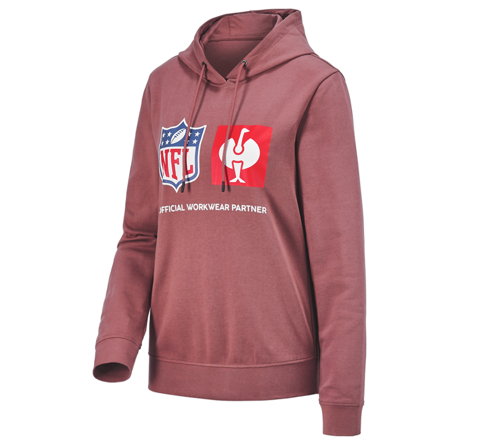 Samarbejde: NFL Hoodie cotton, ladies + oxidrød