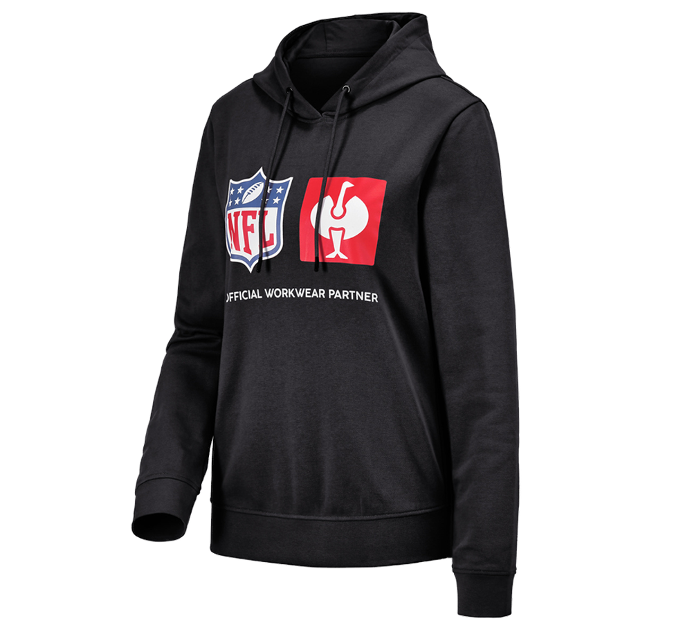 Samarbejde: NFL Hoodie cotton, ladies + sort