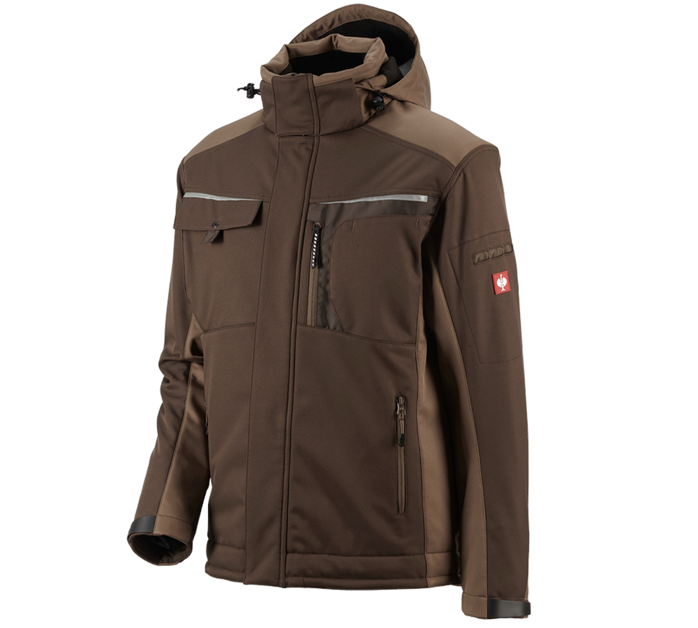 Work Jackets: Softshell jacket e.s.motion + chestnut/hazelnut