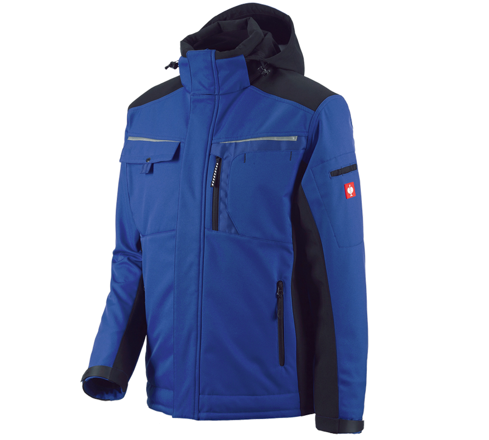 Work Jackets: Softshell jacket e.s.motion + royal/black