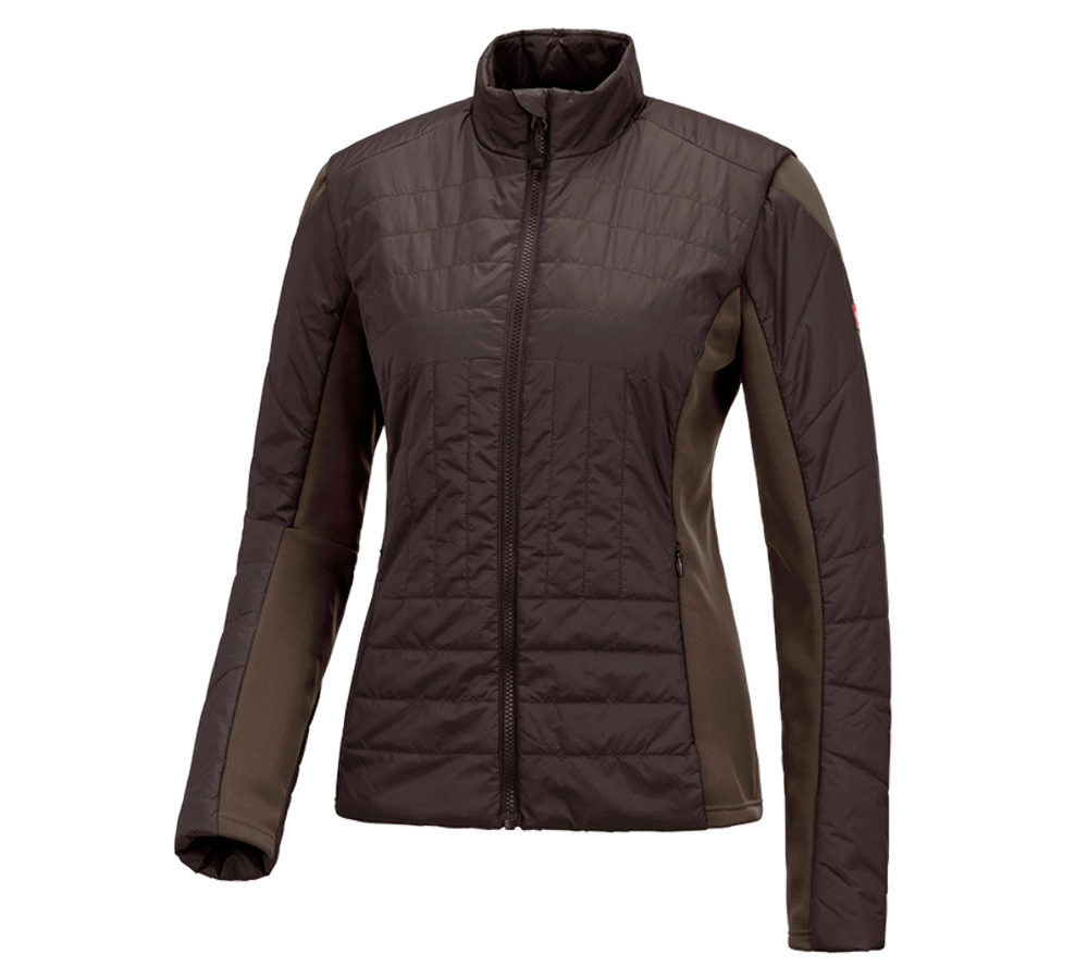 Work Jackets: e.s. Function quilted jacket thermo stretch,ladies + chestnut