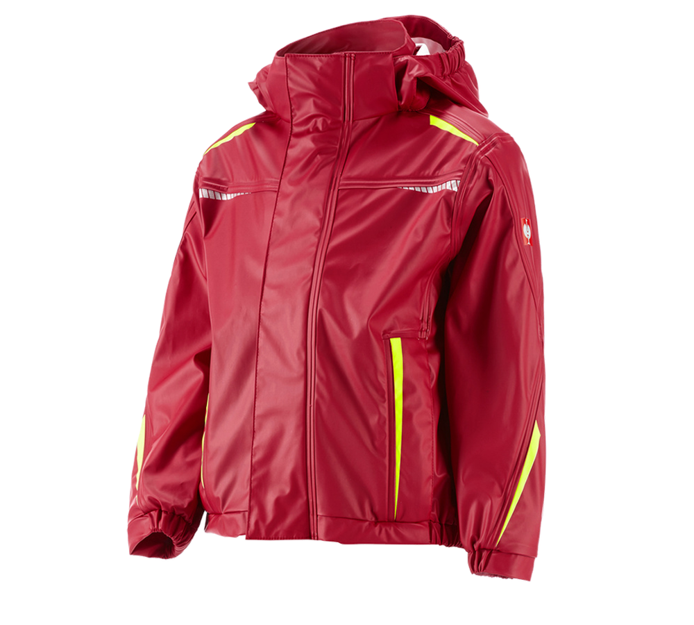 Topics: Rain jacket e.s.motion 2020 superflex, children's + fiery red/high-vis yellow