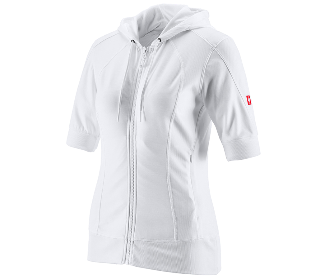 Topics: e.s.Funct. hooded jacket stripe 3/4-sleeve,ladies' + white