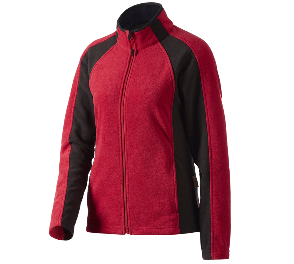 Work Jackets: Ladies' Microfleece jacket dryplexx® micro + red/black