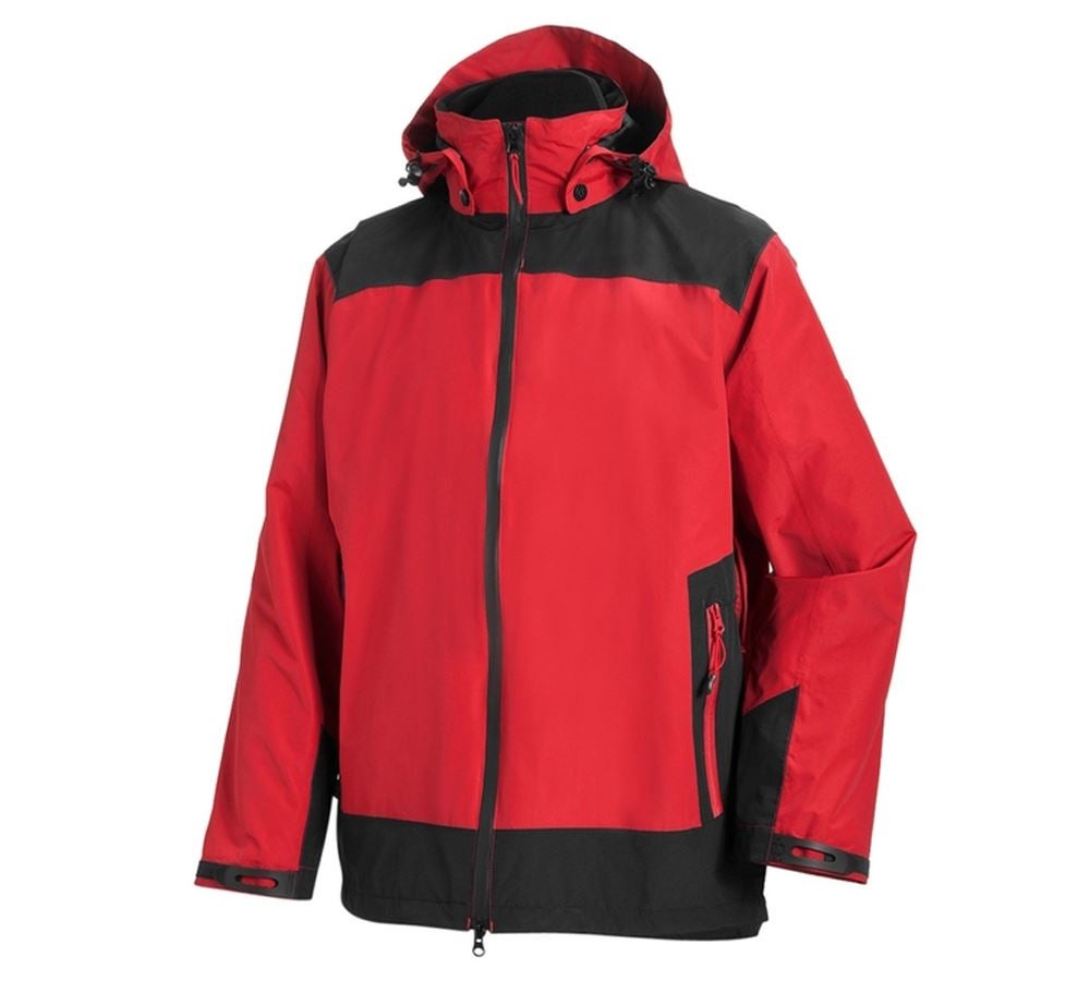 Work Jackets: e.s. 3 in 1 functional jacket, men + red/black