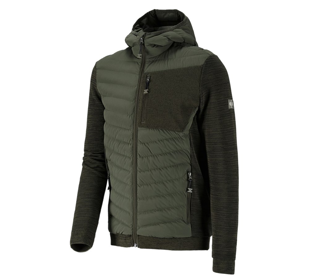 Gardening / Forestry / Farming: Hybrid hooded knitted jacket e.s.motion ten + disguisegreen melange