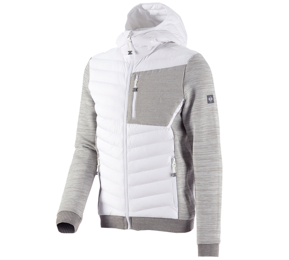 Gardening / Forestry / Farming: Hybrid hooded knitted jacket e.s.motion ten + white melange