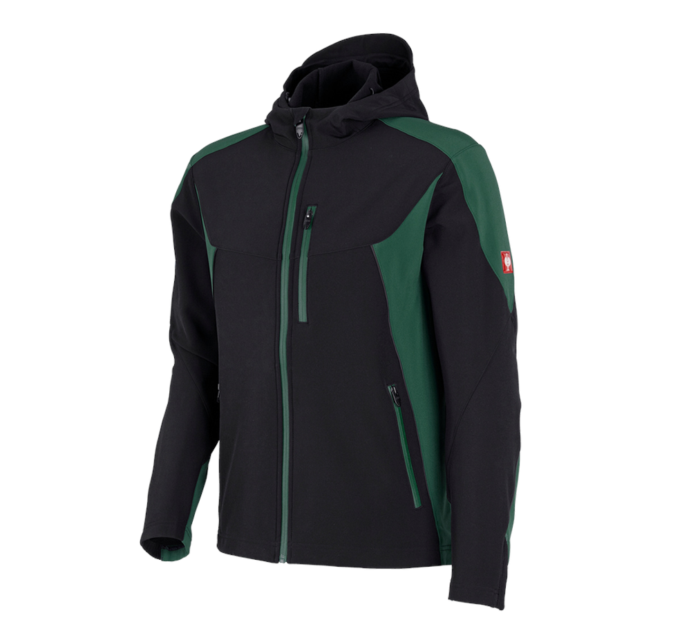 Work Jackets: Softshell jacket e.s.vision + black/green