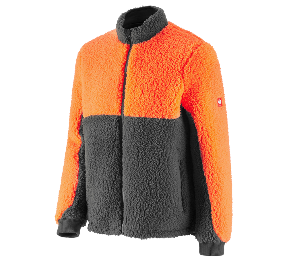 Work Jackets: e.s. Forestry faux fur jacket + high-vis orange/carbon grey