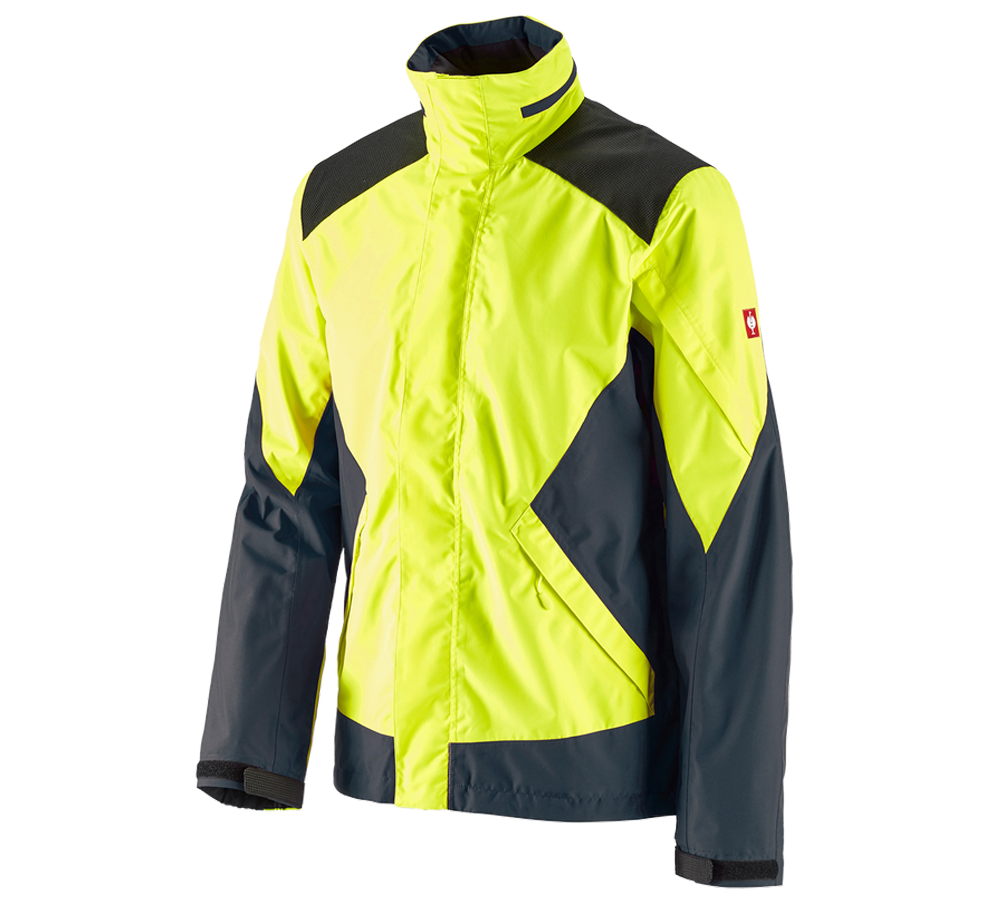 Gardening / Forestry / Farming: e.s. Forestry rain jacket + high-vis yellow/cosmosblue