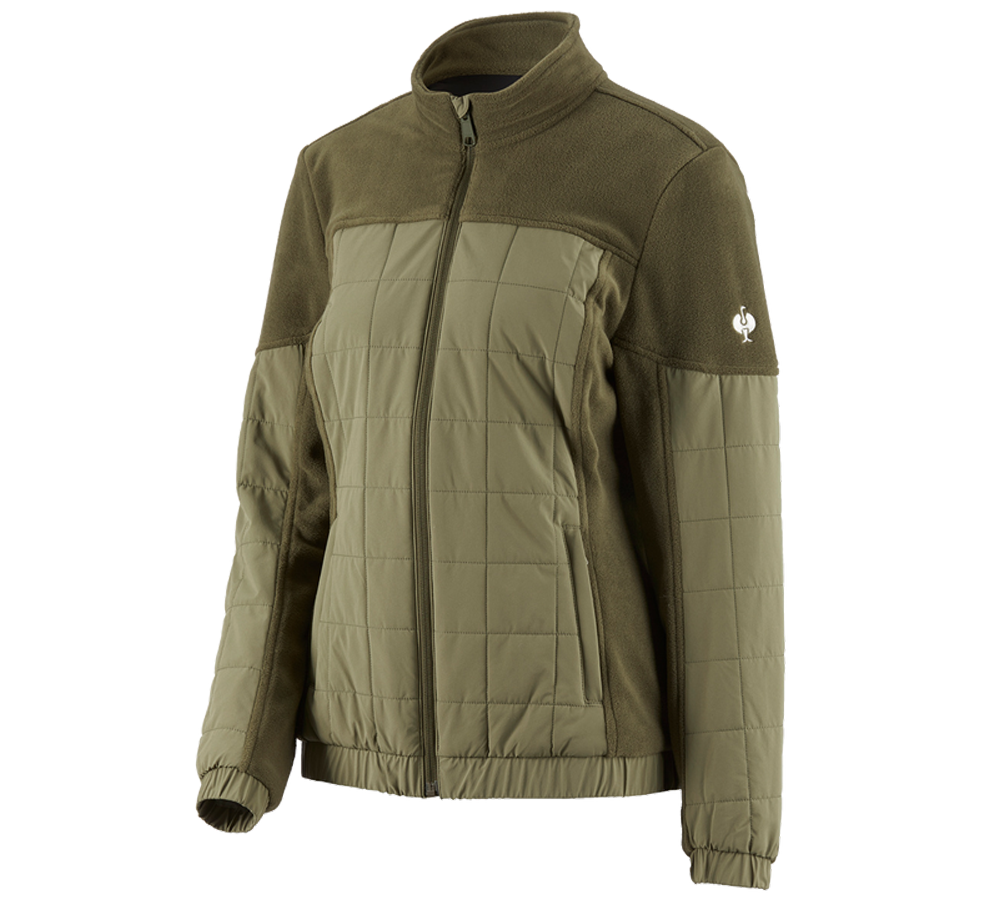 Topics: Hybrid fleece jacket e.s.concrete, ladies' + mudgreen/stipagreen