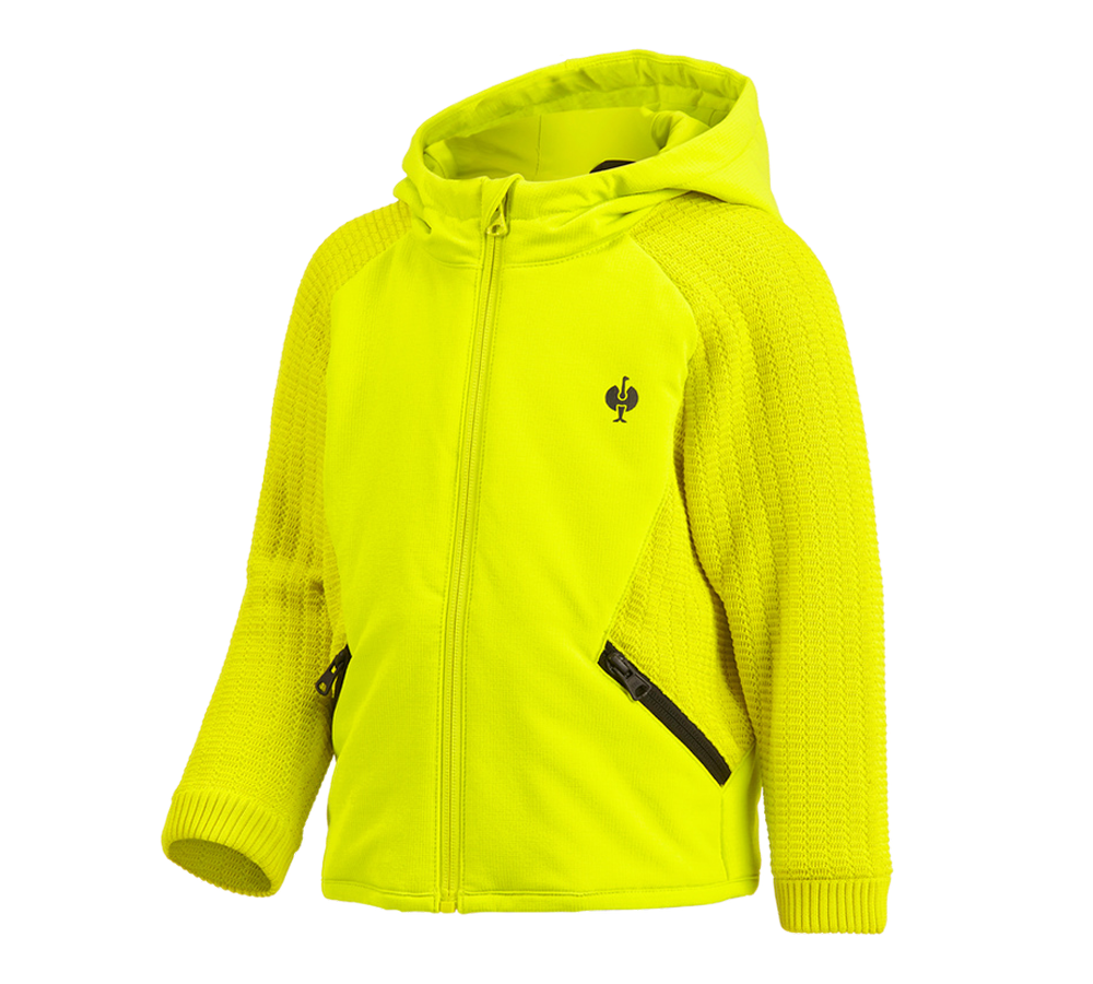 Topics: Hybrid hooded knitted jacket e.s.trail, children's + acid yellow/black