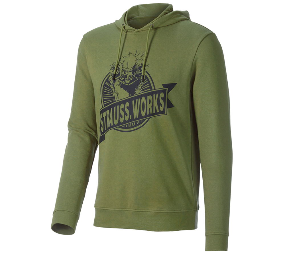 Beklædning: Hoody-Sweatshirt e.s.iconic works + bjerggrøn
