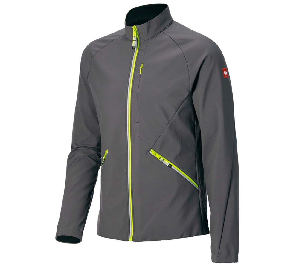 Clothing: Softshell jacket e.s.ambition + anthracite/high-vis yellow