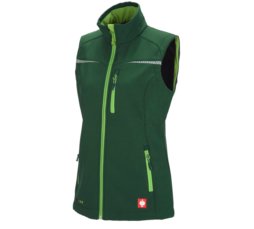 Joiners / Carpenters: Softshell bodywarmer e.s.motion 2020, ladies' + green/seagreen