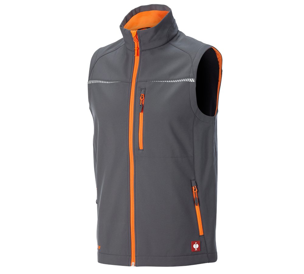 Arbejdsveste: Softshellvest e.s.motion 2020 + antracit/advarselsorange