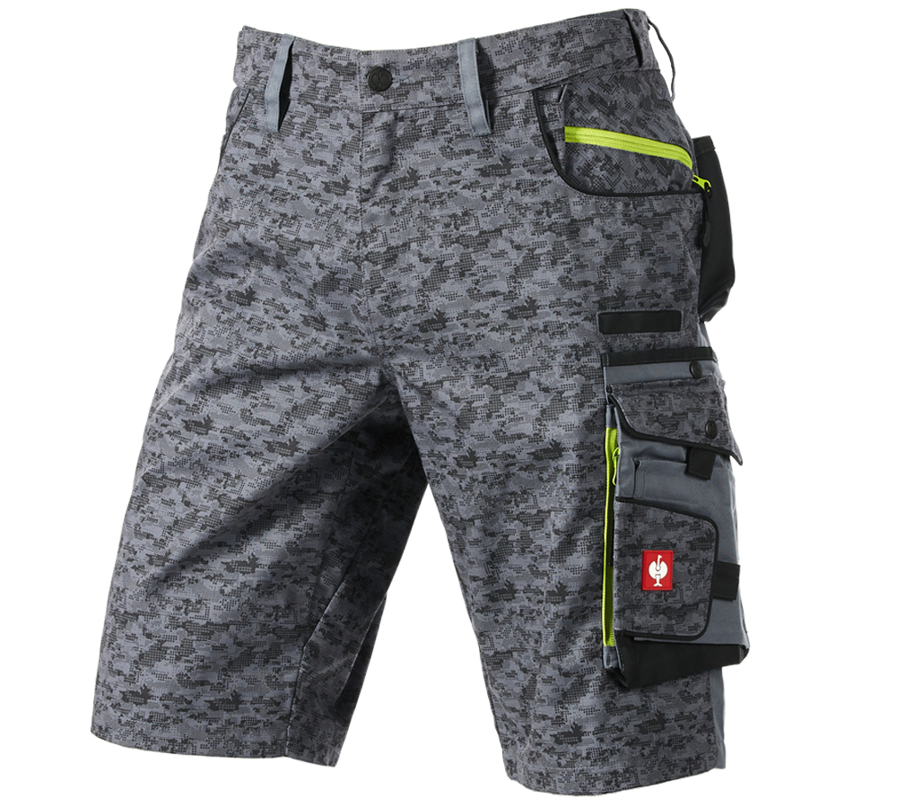 Arbejdsbukser: e.s. shorts Pixel + grå/grafit/lime