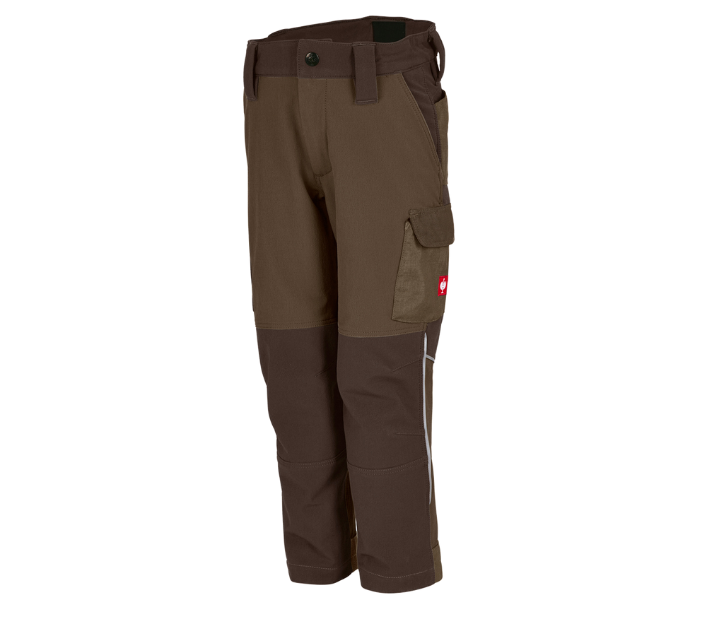 Trousers: Funct. cargo trousers e.s.dynashield, children's + hazelnut/chestnut