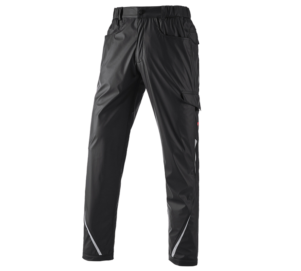 Work Trousers: Rain trousers e.s.motion 2020 superflex + black/platinum