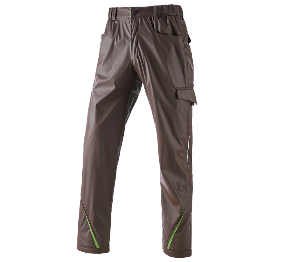 Work Trousers: Rain trousers e.s.motion 2020 superflex + chestnut/sea green