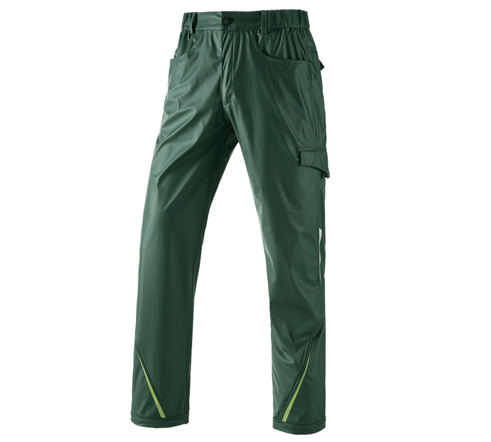 Work Trousers: Rain trousers e.s.motion 2020 superflex + green/sea green