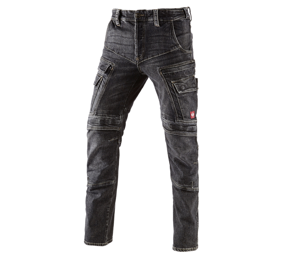 Arbejdsbukser: e.s. Cargo Worker jeans POWERdenim + blackwashed