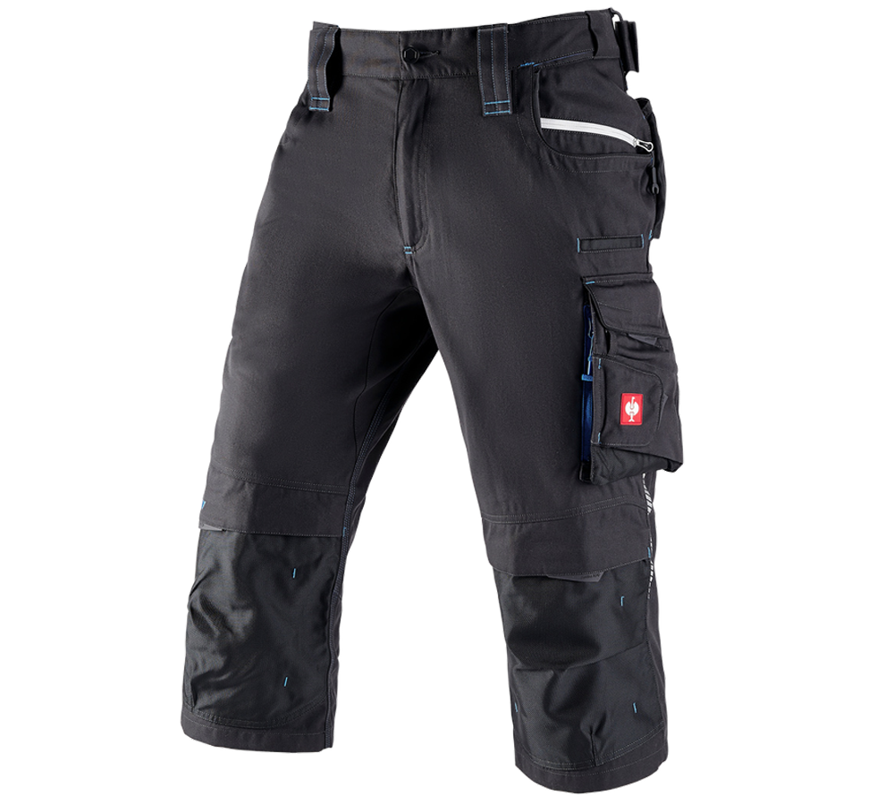Work Trousers: 3/4 length trousers e.s.motion 2020 + graphite/gentianblue