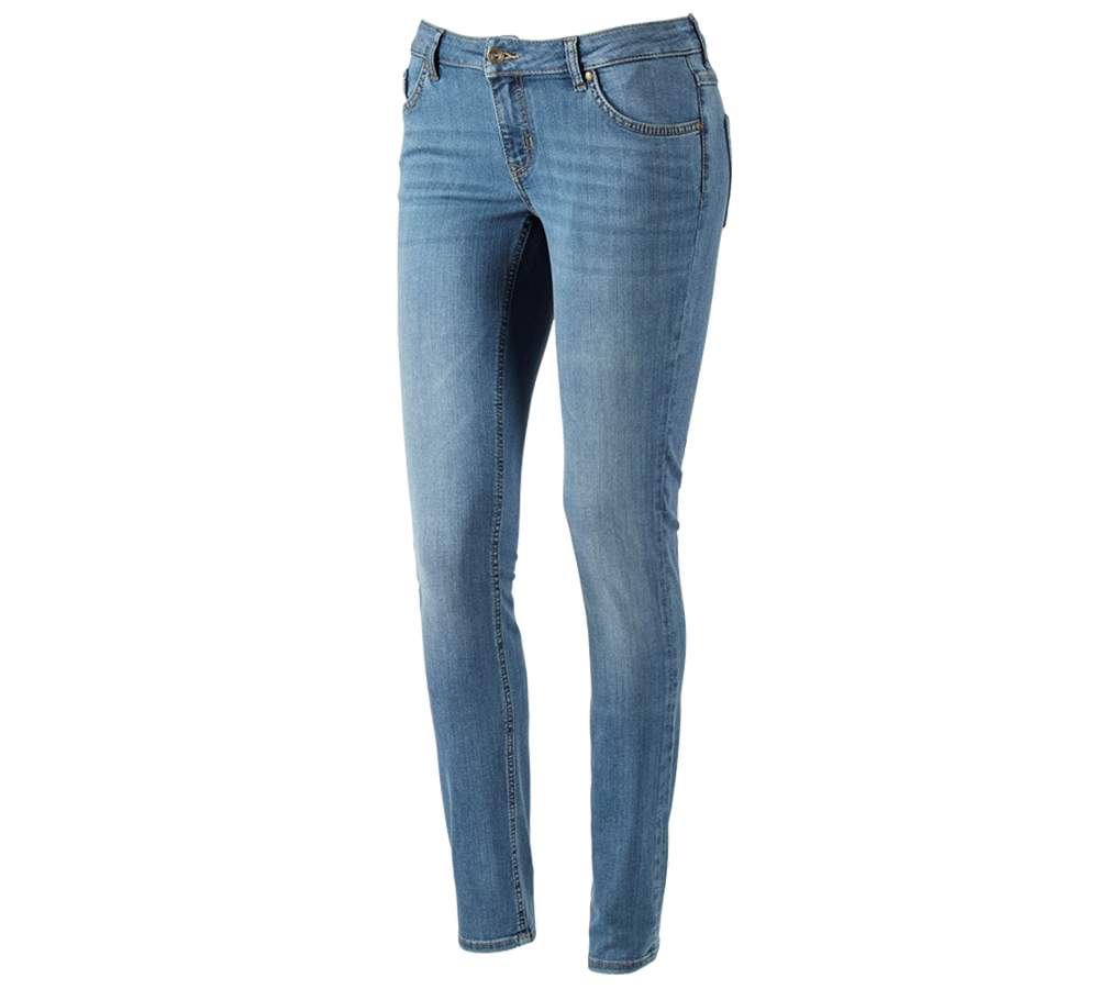 Arbejdsbukser: e.s. 5-pocket-stretch-jeans, damer + stonewashed