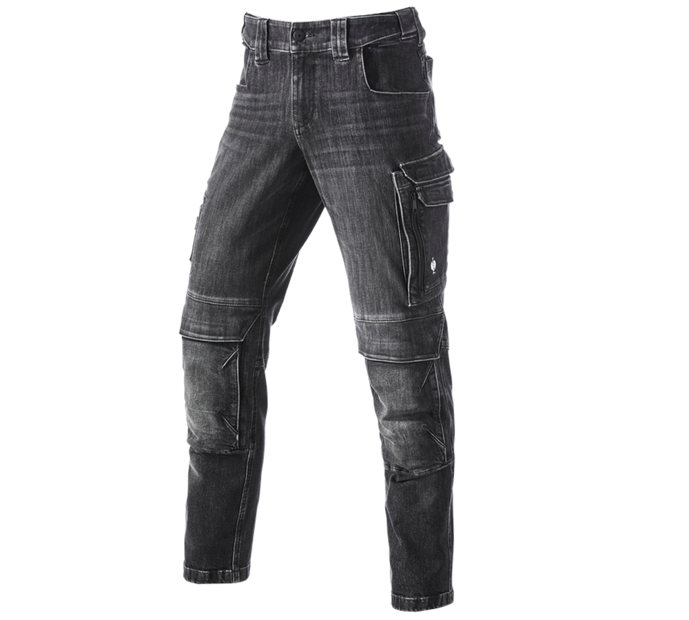 Arbejdsbukser: Cargo Worker jeans e.s.concrete + blackwashed