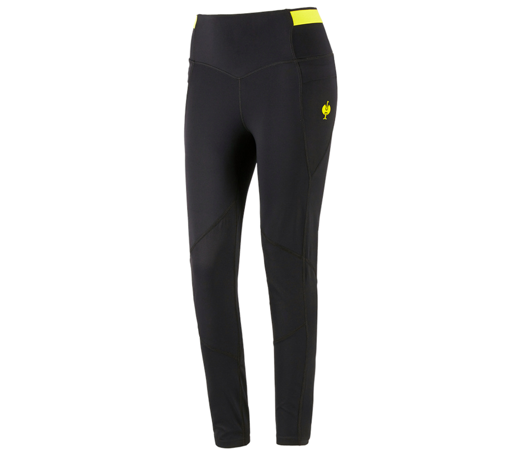 Clothing: Race tights e.s.trail, ladies' + black/acid yellow
