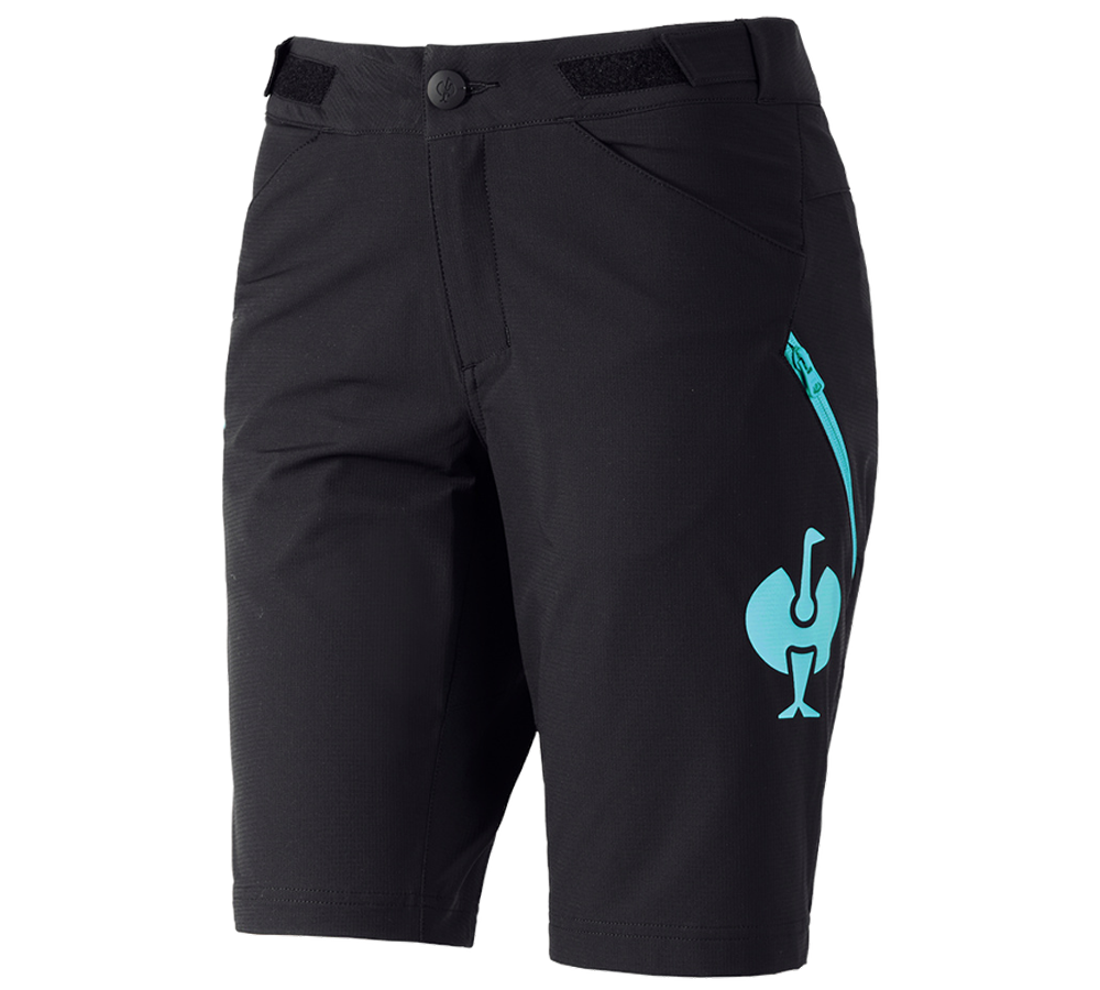 Clothing: Functional shorts e.s.trail, ladies' + black/lapisturquoise