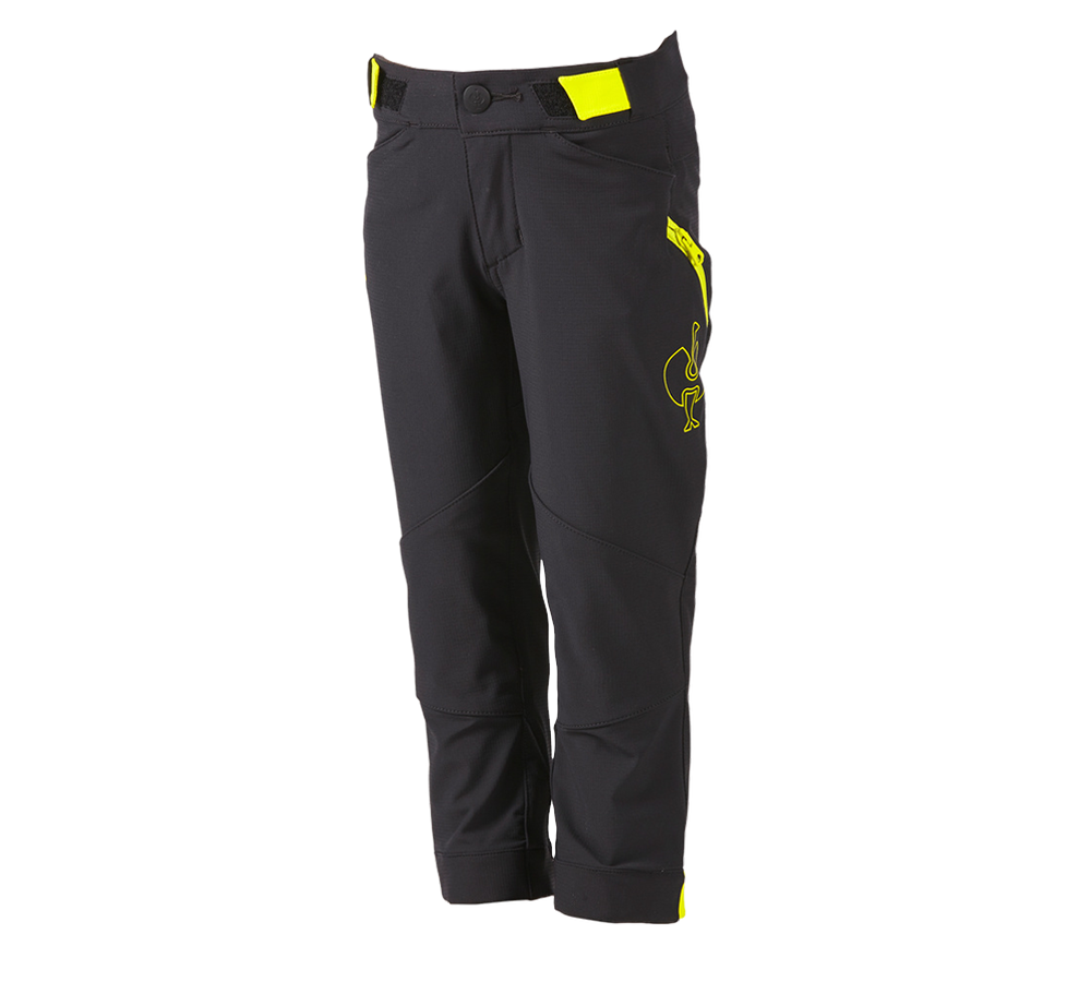 Topics: Functional trousers e.s.trail, children's + black/acid yellow