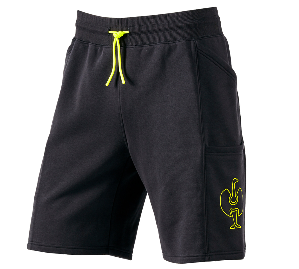 Work Trousers: Sweat short e.s.trail + black/acid yellow